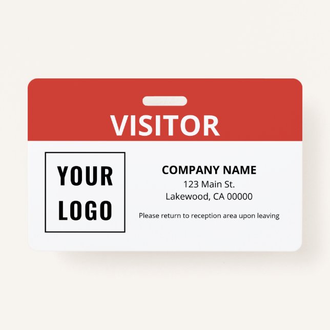 Visitor Pass Simple Logo ID ID Badge (Front)