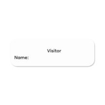 Visitor Reusable Dry Erase Name Tag