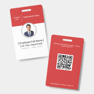 Visitor Temporary Guest Photo ID Badge