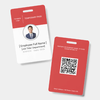 Visitor Temporary Guest Photo ID Badge