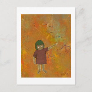 Visitor traveller being different unique art postcard