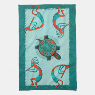 Visitors Anasazi Native Folk Art Tea Towel