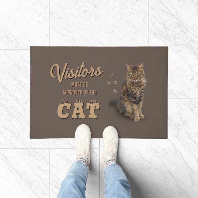 Visitors approved by Cat 😸 Door Mat (Indoor)