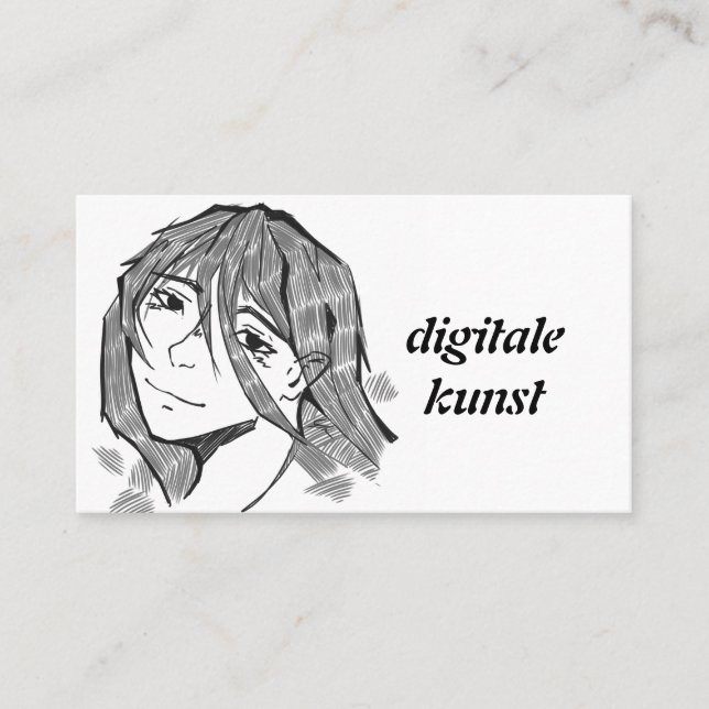 Visitor's card lineart girl (Front)