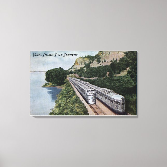 Vista Dome Twin Zephers Railroad Canvas Print (Front)