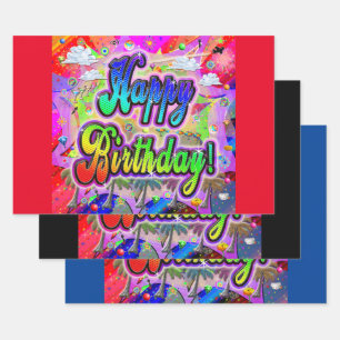 Vista Express Happy Birthday Wrapping Paper