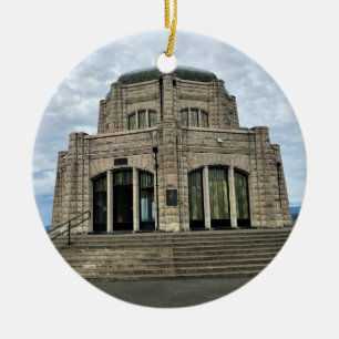 Vista House, Columbia River Gorge, Oregon Ceramic Tree Decoration