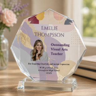 Visual Arts Teacher Elegant Abstract Award Photo Block