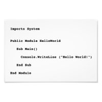 Visual Basic Hello World Greeting