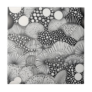 Visual Black White Abstract Contrast Movement Tile