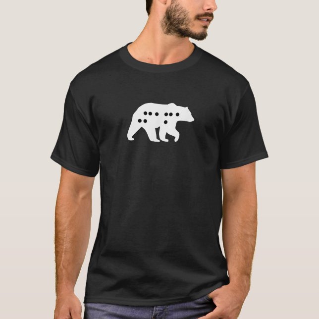 Visual Braille Mama Bear Trendy Gifts for Mum T-Shirt (Front)