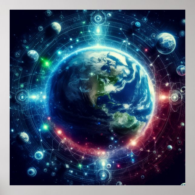 Visual Multiverse Theory Parallel Universes on a Poster (Front)