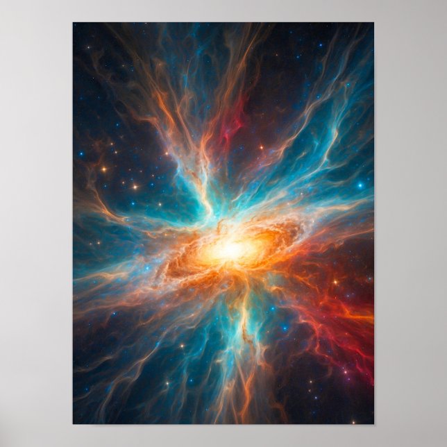 Visualisation of big bang in space poster (Front)