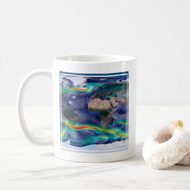 Visualisation Of Global Winds. Coffee Mug (With Donut)
