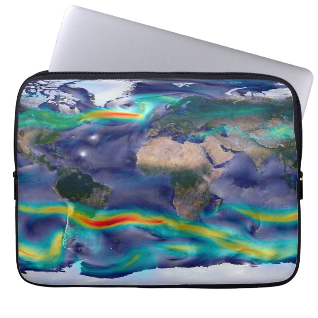 Visualisation Of Global Winds. Laptop Sleeve (Front)