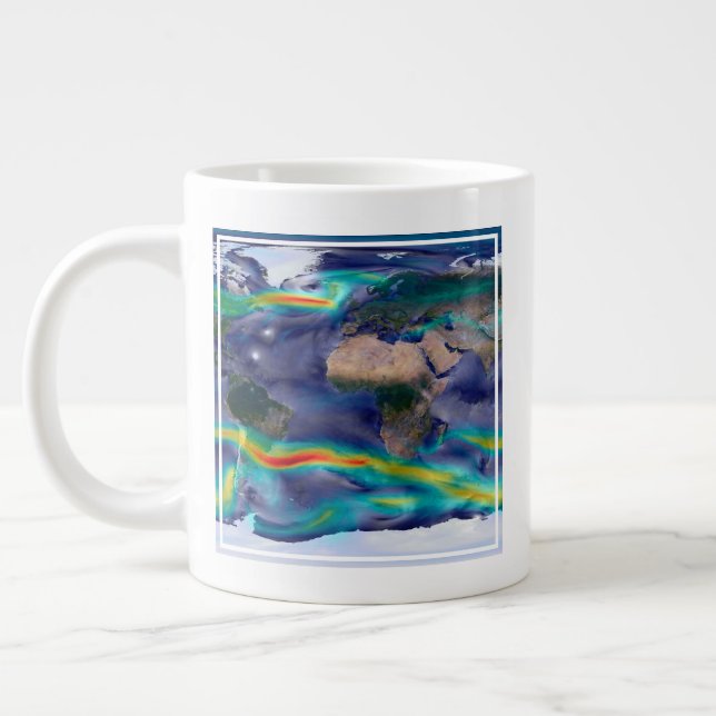 Visualisation Of Global Winds. Large Coffee Mug (Left)