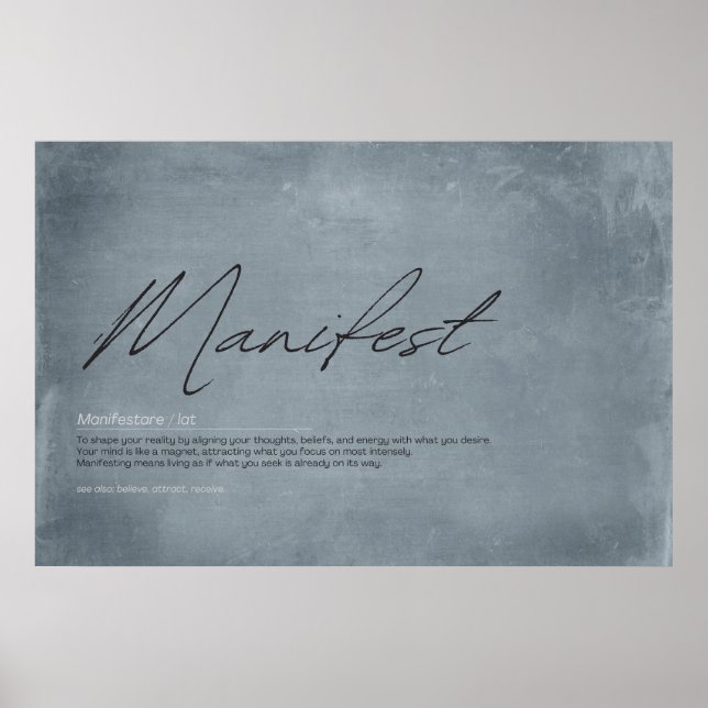 Visualise, Create, Manifest: Inspirational Art  Poster (Front)