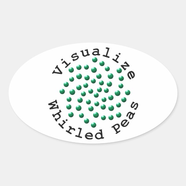 Visualise Whirled Peas 2 Oval Sticker (Front)