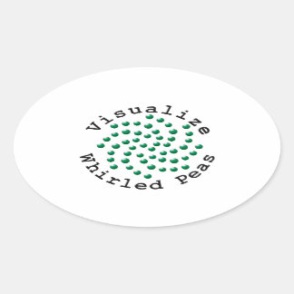 Visualise Whirled Peas 2 Oval Sticker