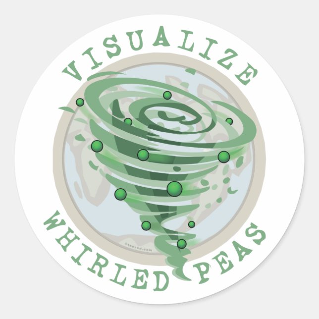 Visualise Whirled Peas Classic Round Sticker (Front)