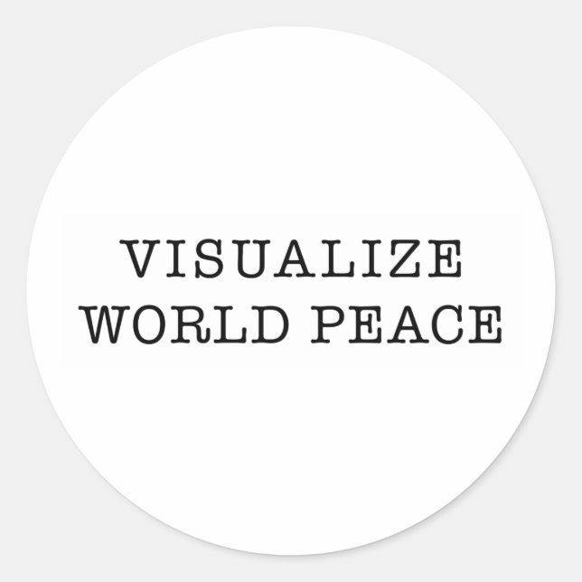 Visualise World Peace Classic Round Sticker (Front)
