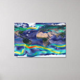 Visualization Of Global Winds. Canvas Print