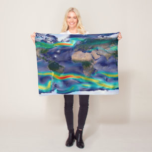 Visualization Of Global Winds. Fleece Blanket