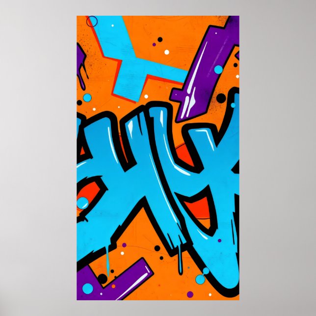 visually striking dynamic graffiti poster (Front)