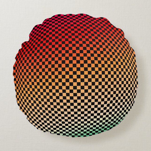 Visually striking pattern round cushion (Front)
