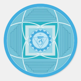 Visuddha Chakra Mandala Classic Round Sticker