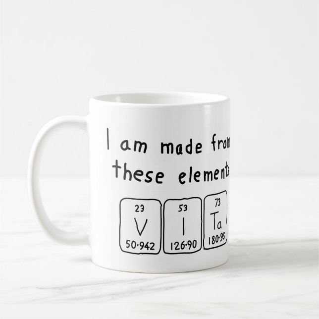 Vita periodic table name mug (Left)
