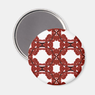 Vitae Red Abstract Acrylic Paint Pour Fluid Art Magnet