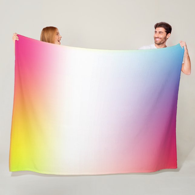 Vital, friendly gradient colours fleece blanket (In Situ)