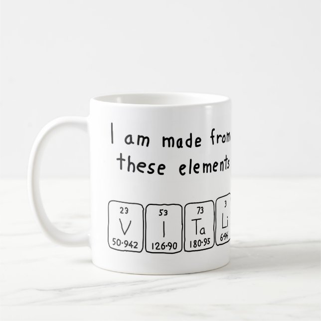 Vitali periodic table name mug (Left)