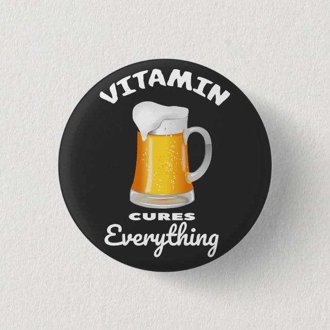 Vitamin BEER 3 Cm Round Badge (Front)