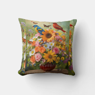 "Vitamin Bloom: A Bouquet of Wellness & Whimsy" Cushion