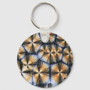 Vitamin C crystals under the microscope Key Ring