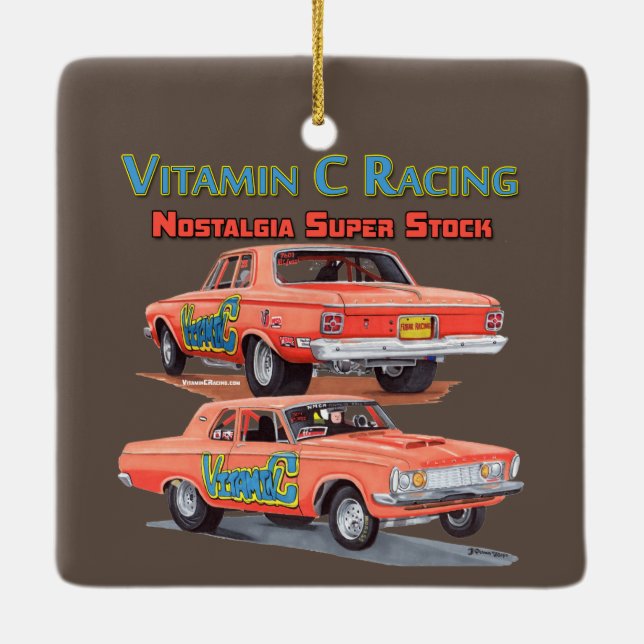 Vitamin C Racing Ceramic Ornament (Back)