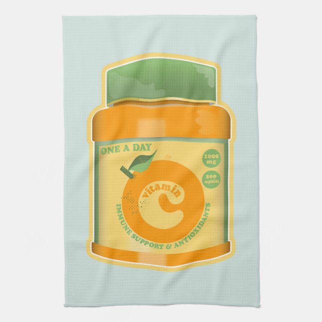 Vitamin C wellness Tea Towel (Vertical)