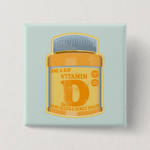 Vitamin D capsules health and well-being 15 Cm Square Badge