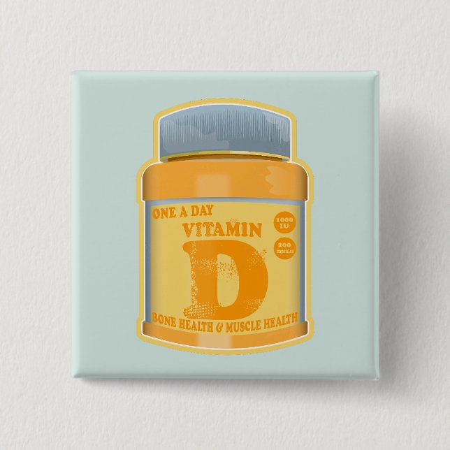 Vitamin D capsules health and well-being 15 Cm Square Badge (Front)