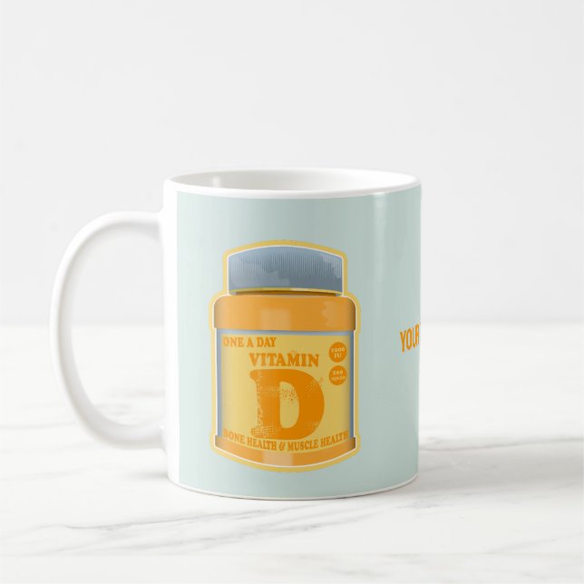Vitamin D capsules health and well-being Coffee Mug (Left)