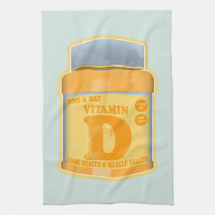 Vitamin D capsules health and well-being Tea Towel