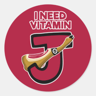 Vitamin J Classic Round Sticker