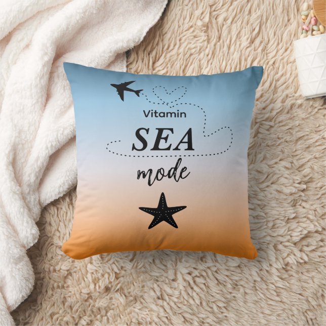 Vitamin Sea Mode Orange Summer Colour Cushion (Blanket)