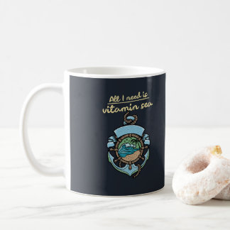 Vitamin Sea Nautical Anchor Wave Quote Beach Ocean Coffee Mug