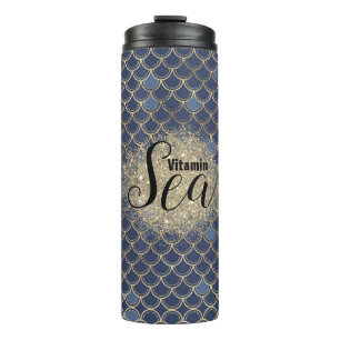 Vitamin Sea Ombre Blue Pewter Dragon Scales Thermal Tumbler