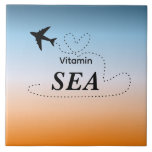 Vitamin Sea Orange Summer Color Airplane Tile<br><div class="desc">The energetic summer has just started. Have a lovely summer day!</div>