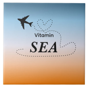 Vitamin Sea Orange Summer Color Airplane Tile