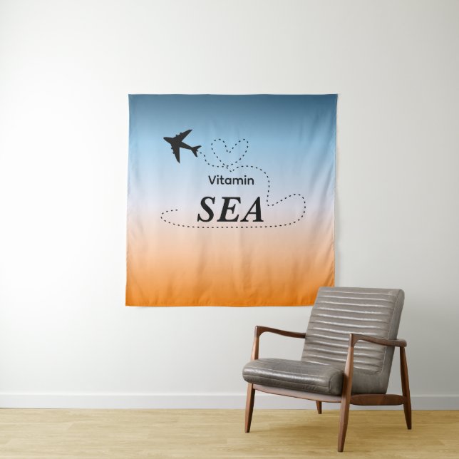 Vitamin Sea Orange Summer Colour Tapestry (In Situ)
